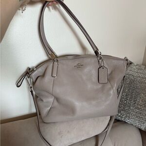Coach Gray Leather Shoulder Bag